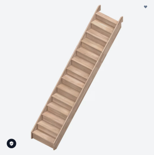 DOLLE SAVOIE - schody rovné s podstupnicemi, masivní buk nelakovaný